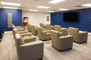 Conference room with beige chairs
